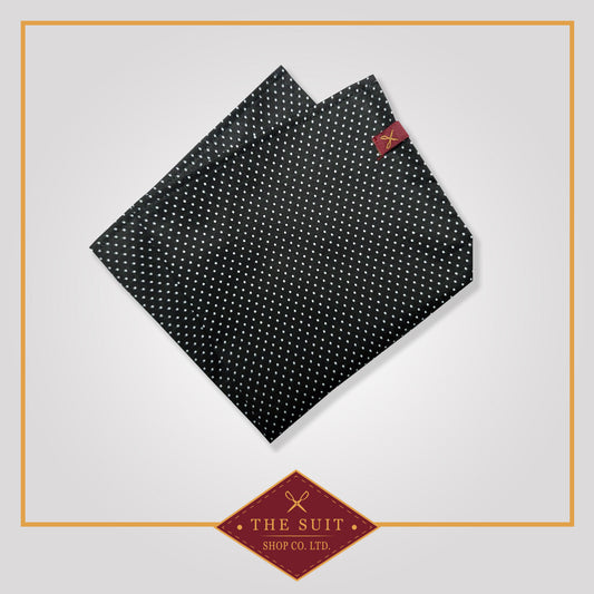 Black Pin Dot Patterned Pocket Square