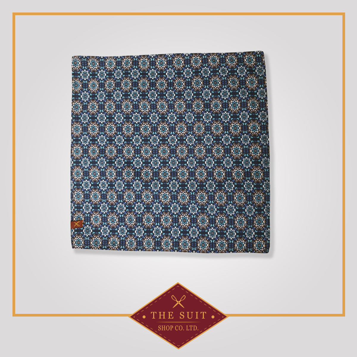 Dark Blue Patterned Pocket Square