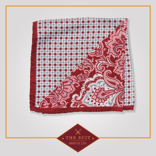 Old Brick Patterned Silk Pocket Square