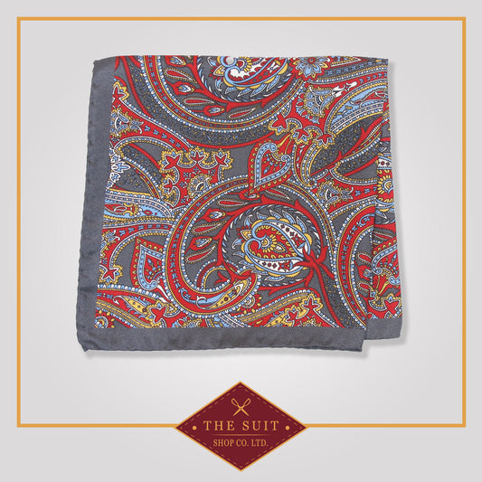 Storm Dust Patterned Silk Pocket Square