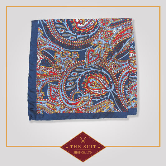 Fiord Patterned Silk Pocket Square