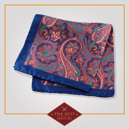 Madison Paisley Patterned Silk Pocket Square