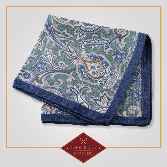 Juniper Patterned Silk Pocket Square