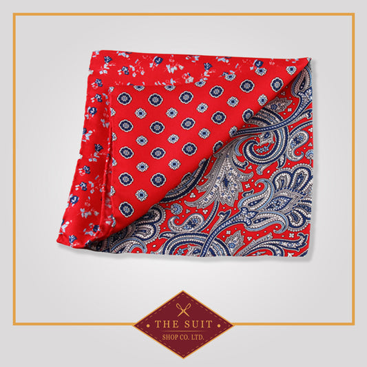 Flush Mahogany Patterned Silk Pocket Square