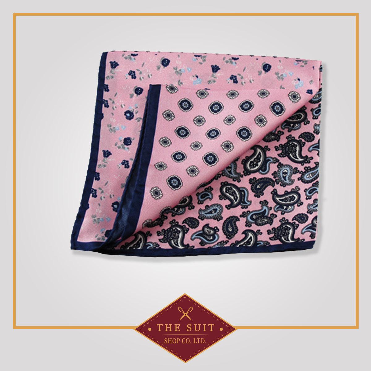 Blossom Patterned Silk Pocket Square