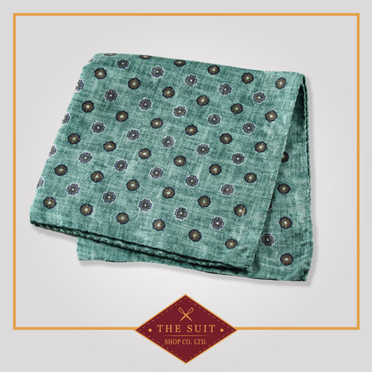 Viridian Green Silk Pocket Square