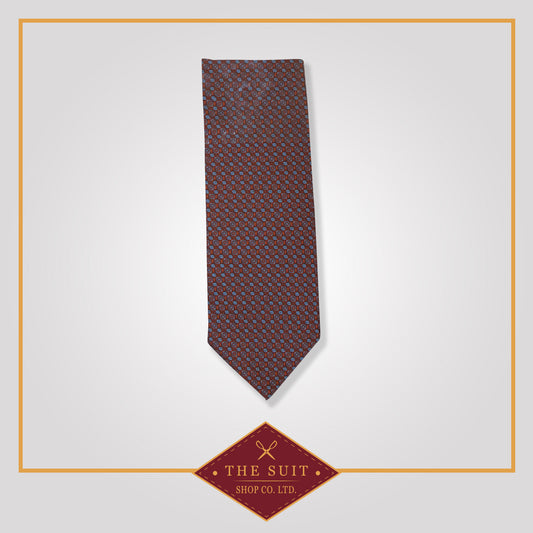 Eggplant and Bismark Pindot Tie