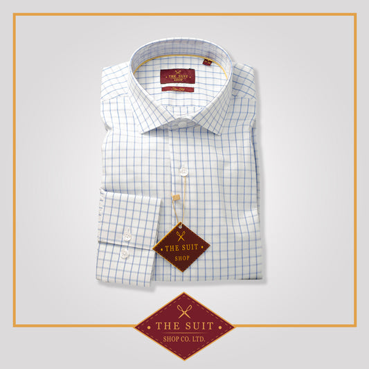 Windsor Shirt Blue Check Dobby