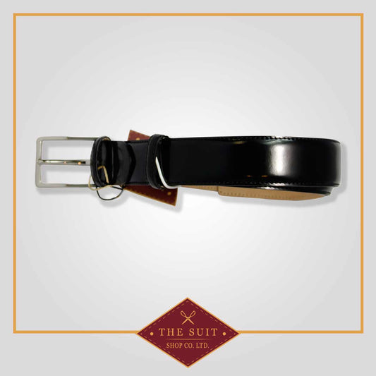 Black Patent Leather Formal Leather Belt