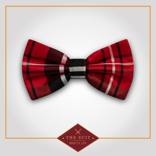 Sangria Plaid Bow Tie