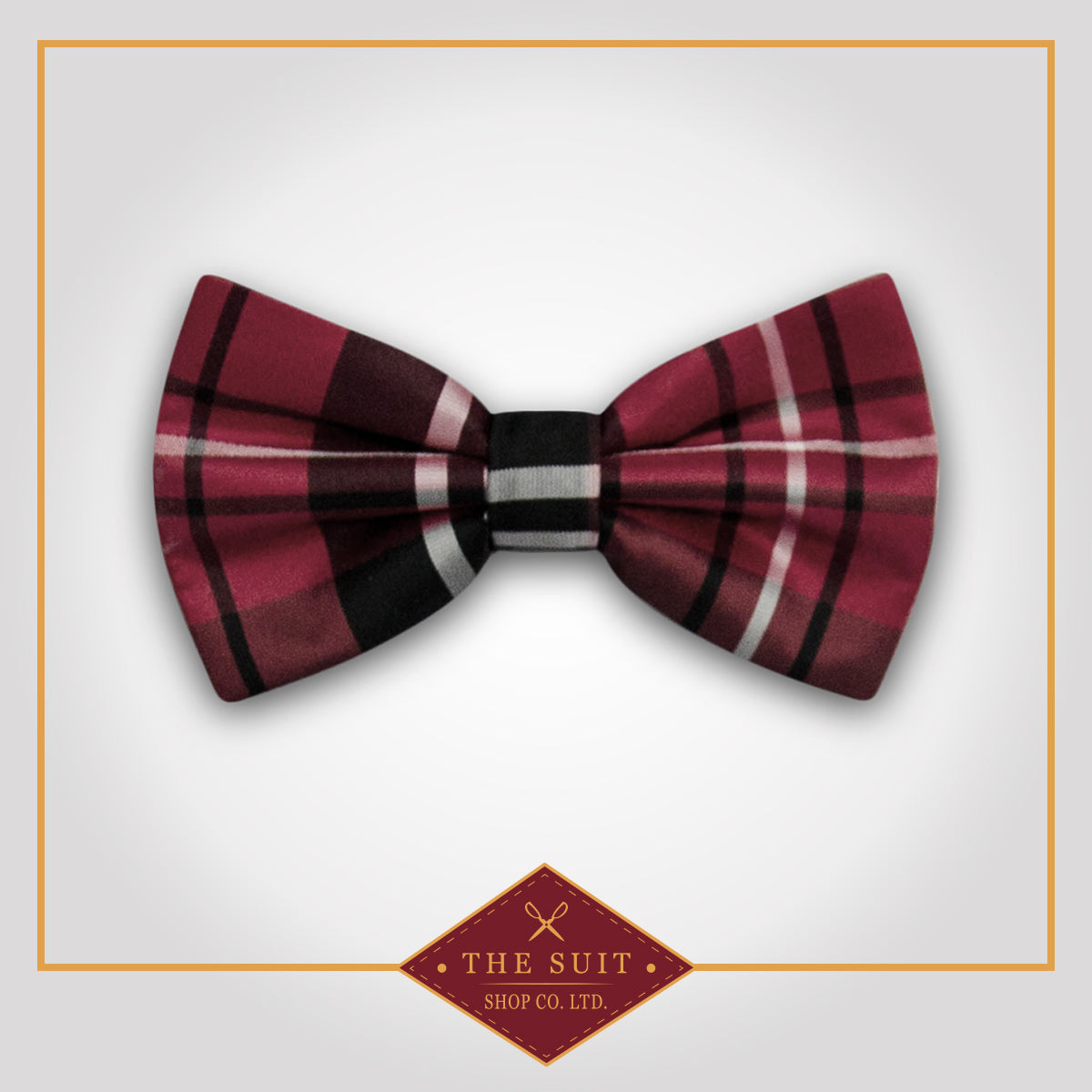 Cherrywood Plaid Bow Tie