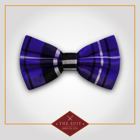 Violent Violet Plaid Bow Tie