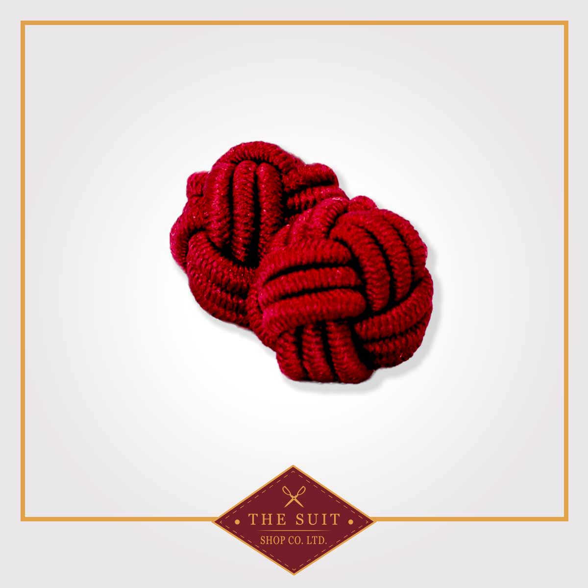 Crimson Red Silk Knot Cuff Links