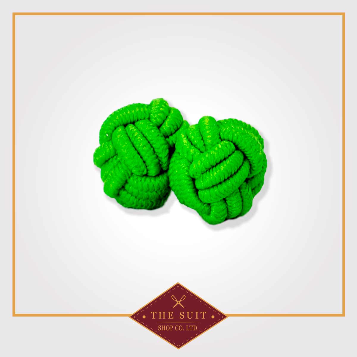 Green Silk Knot Cuff Links