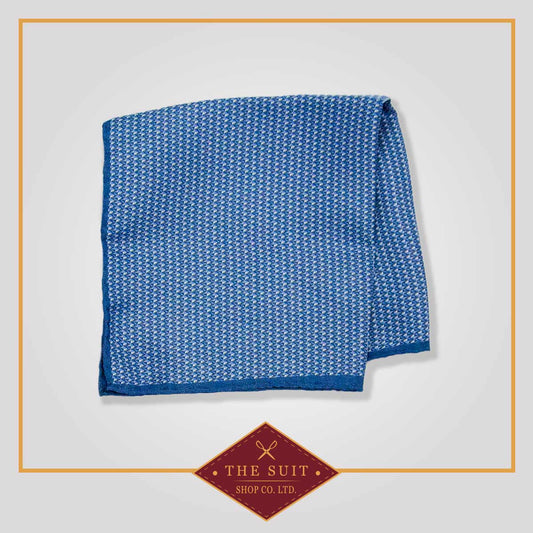 Congress Blue Patterned Pocket Square