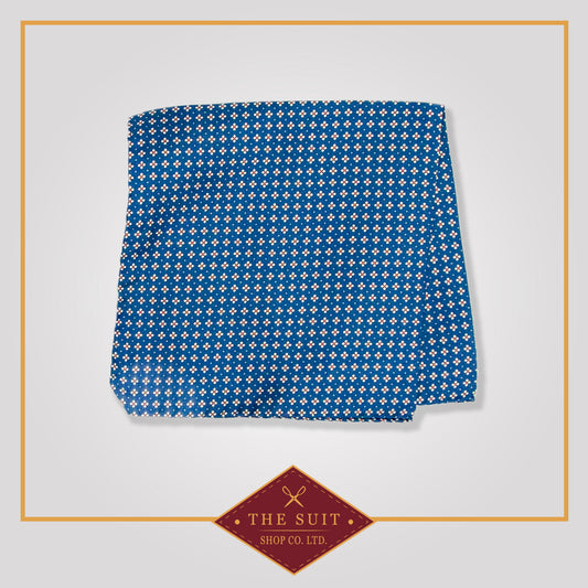 Venice Blue Patterned Pocket Square