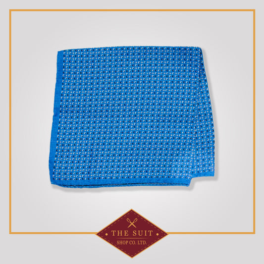 Cerulean Patterned Pocket Square