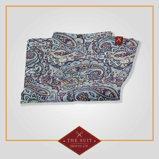 Martinique and Nepal Paisley Patterned Pocket Square