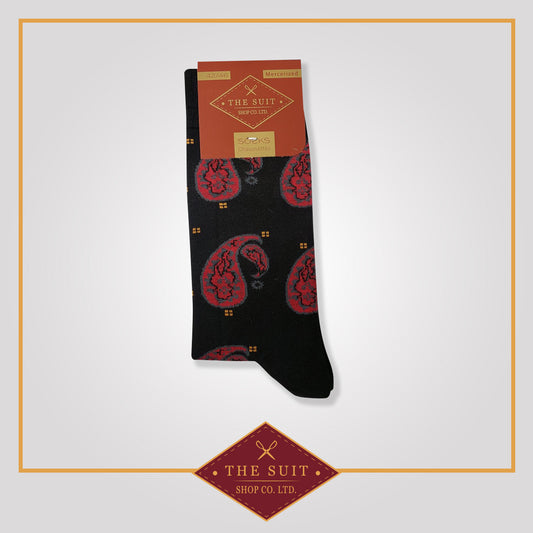 Red Paisley Socks