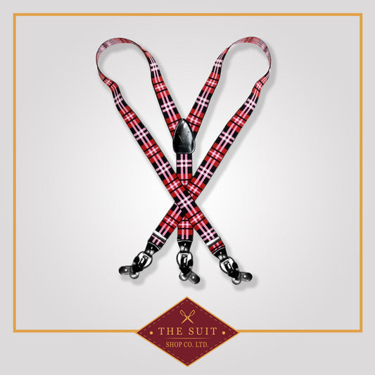 Red Plaid Suspenders