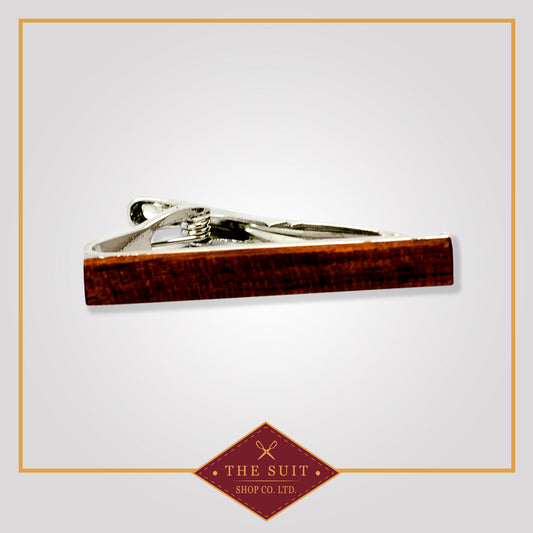 Dark Stain Wood Tie Clip